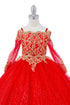Bliss Girls Glitter Tulle Gold Coil Lace Flower Girl Junior Bridesmaid Dress, Sizes 2-16 - SophiasStyle.com